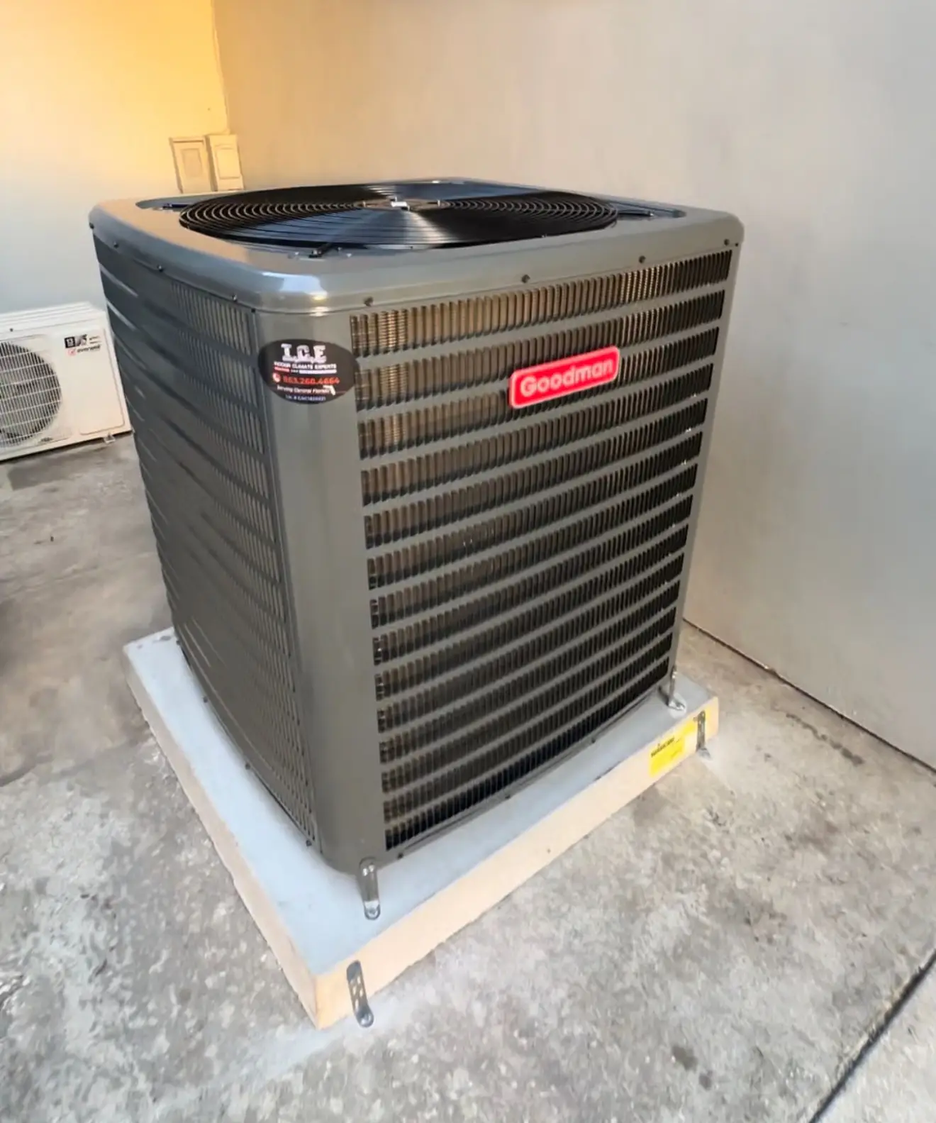 Newly installed air conditioning condenser by Indoor Climate Experts in Winter Haven, FL
